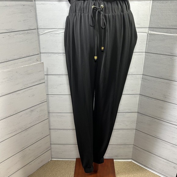 Michael Kors Women's Black Jumpsuit Drawstring Short Sleeve Size Small $130 - Picture 5 of 10